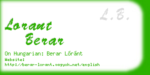 lorant berar business card